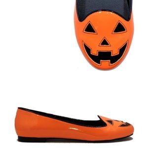 Strange Cvlt Lydia Jackolantern Orange Flats Sz 10